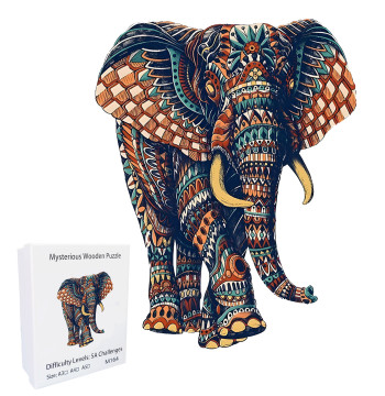Unique Elephant Wooden Puzzle, Adult Stress Relief Toys, Irregular Animal Shapes, Holiday Birthday Gift