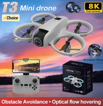 NEW Drones T3 MINI GPS 8K Professional HD 180° Dual Cameras 5G WIFI Brushless Motors Obstacle Avoidance FPV Quadcopter Toy Gifts