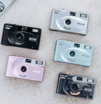 35mm Film RETO PANO Film Camera Semi-Transparent Full Width Frame Reusable Daylight Film Camera - 22mm Wide Lens 135 Film Camera