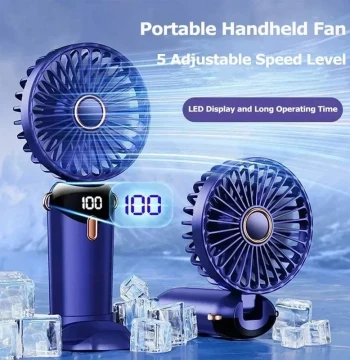 Handheld Mini Fan 3000 mAh Faltbare Tragbare Schreibtisch Outdoor Hals Hängen 5 Geschwindigkeit USB Aufladbare Fan Telefon Ständer Display Bildschirm