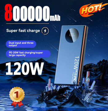 80000mAh High Capacity Power Bank 120W Super Fast Charging Powerbank Portable Battery Charger For iPhone Samsung Huawei xiaomi