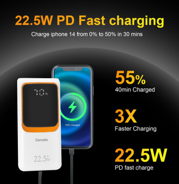 NEW Power Bank 10000mAh 22.5W PD Fast Charging Portable Battery Charger For iPhone 16 15 14 Xiaomi Mobile Phone External Battery