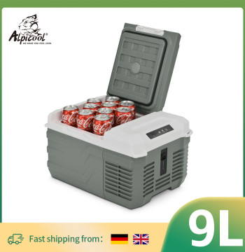 Alpicool NL9 9L Portable Refrigerator 12V/24V Small Car Fridge 100V~240V AC Electric Cooler Plug in Mini Freezer for Camping