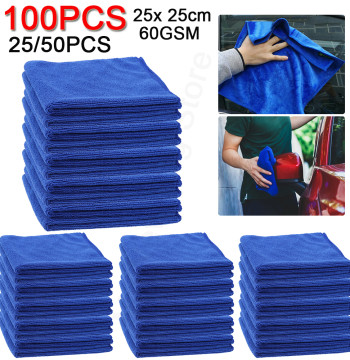 25-100PCS  Microfibre Cleaning Auto Soft Cloth Quick Dry Large Soft  25 x 25cm Car Wash Cloths Home Cleaning Micro Fiber Towels