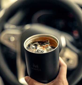 MUVNA Coffee Insulated Cup, 260ML/450ML Outdoor Portable Ice Cup Travel Coffee Mug Spill Proof With Lid Car Thermos Cup White