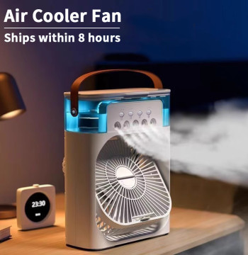 New 3 In 1 Fan AIr Conditioner Household Mini Air Cooler LED Night Light Portable Humidifier Air Adjustment Fan Office Home Fan