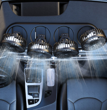 Portable 4-Head Car Fan 3 Speed Cooling Air Fan 360 Degree Rotatable Automobile Vehicle Fan for Car Truck SUV RV