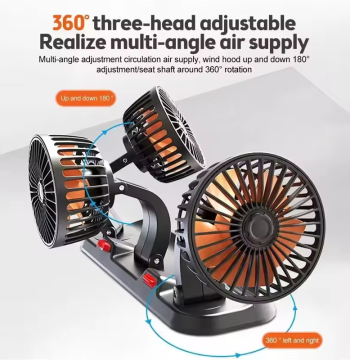 5/12/24V High Rotational Speed Car Fan Automotive Electric Defroster Summer Car Fan Cooling Fan 2 Speed Air Circulation Fan