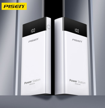 PISEN 10500mAh Portable Power Bank HD Digital Display Screen Dual-Device Charging Compatibility with Apple Xiaomi Samsung