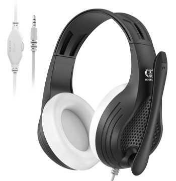 3.5mm Wired Over-Ear Headphones with Mic, Noise Cancelling, Stereo Bass, Soft Earmuffs for Gaming PC/PS4/PS5/XBOX/Laptop/Phone/T