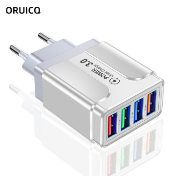 Fast 4 USB Charger Quick Charge 3.0 Fast USB Wall Charger Portable Mobile Charger QC 3.0 Adapter for Xiaomi iPhone X EU US Plug