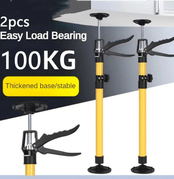 2Pcs Labor-Saving Telescopic Steel Support Rod Cabinet Jack Drywall Construction Tool Extensible Non-slip Hand Lifting Jack Too