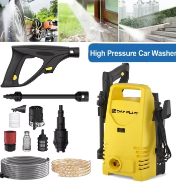 Electric High Pressure Washer 1600W,120bar,380l/h Adjustable Lance from 0 to 180°,7m Flexible Hose,for Terraces,Gardens,Cars