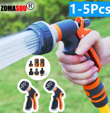 1-5Pc Garden Watering Gun 8 Modes High Pressure Sprayer Adjustable Irrigation Watering Nozzle Plant Lawn Yard Watering Sprinkler