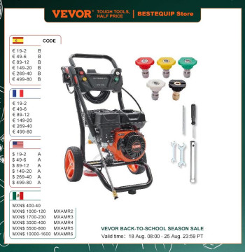 SucceBuy Gas Pressure Washer 3600 PSI 2.6 GPM Gas Powered Pressure Washer with Copper Pump Spray Gun and Extension Wand 5Nozzles