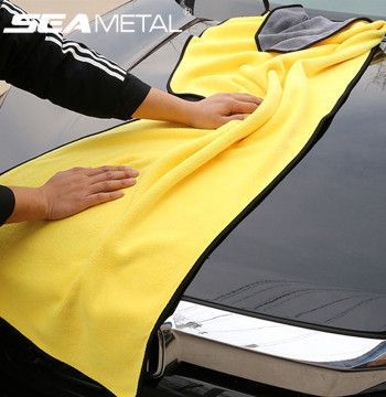 SEAMETAL Microfiber Car Washing Towel 400GSM Double-Sided Coral Velvet Clean Towels High Water Absorption Car Wash Drying Cloth