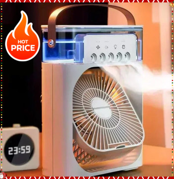 2025 Portable Humidifier Fan Air Conditioners USB Electric Fan LED Night Light Water Mist Fun 3 In 1 Air Cooler Humidifie Work