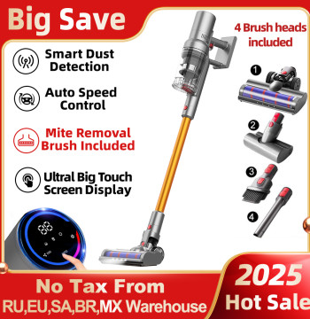 ABIR VC205 Cordless Handheld Vacuum Cleaner,27000PA,Touch Screen,Smart Dust Sensor,Auto Speed Control for Home Bed Carpet Clean