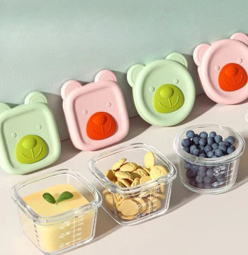 Kids Food Crisper Lunch Box Fruit Oatmeal Box Microwaveable Steamed Egg Soup Bowl Baby Accessories Food Bowl